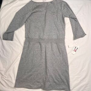 NWT Tommy Hilfiger Gray Metallic Long Sleeve  Sweatshirt  Dress Sz XL A040724